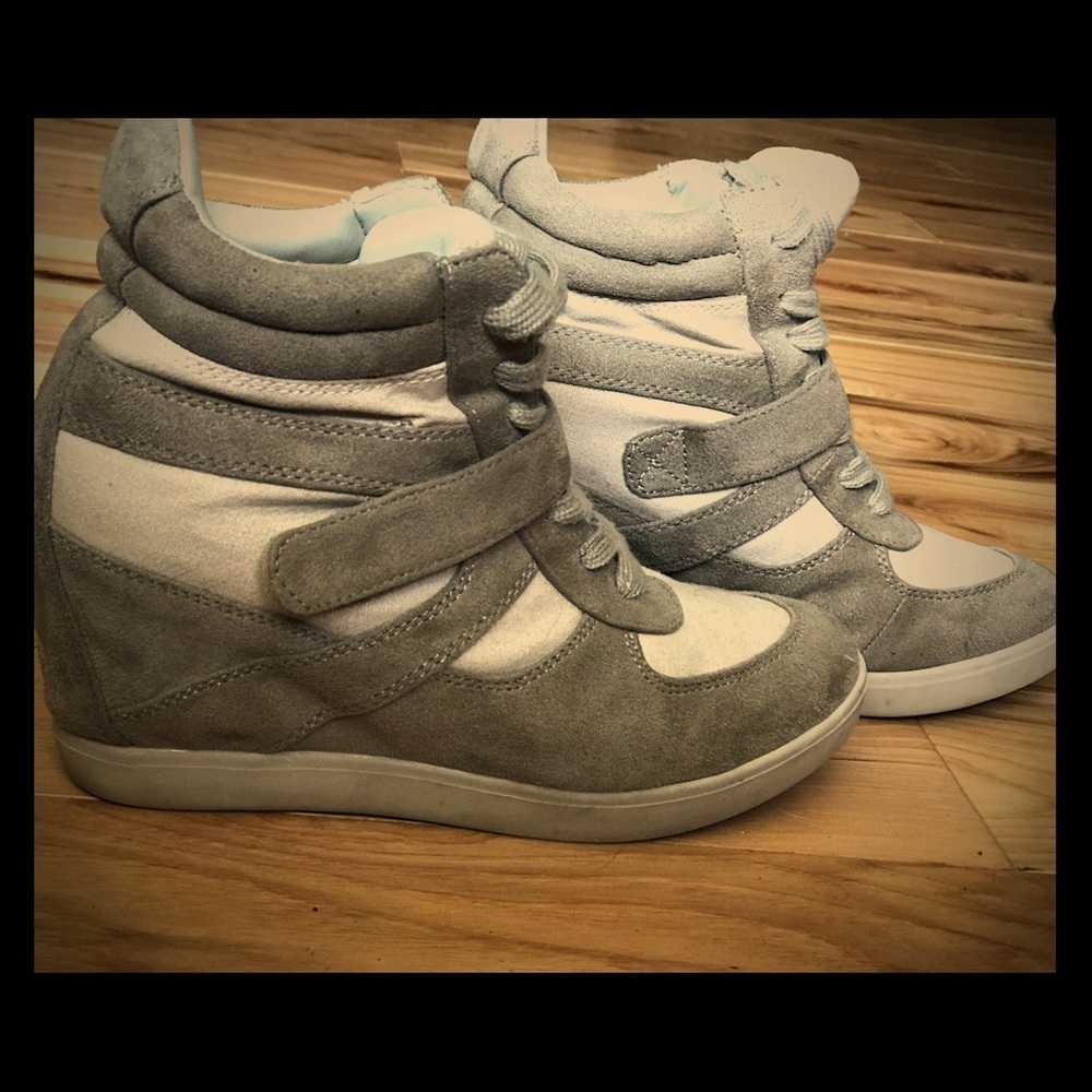 Hi-Top Hidden Wedge Lace-Up Sneakers